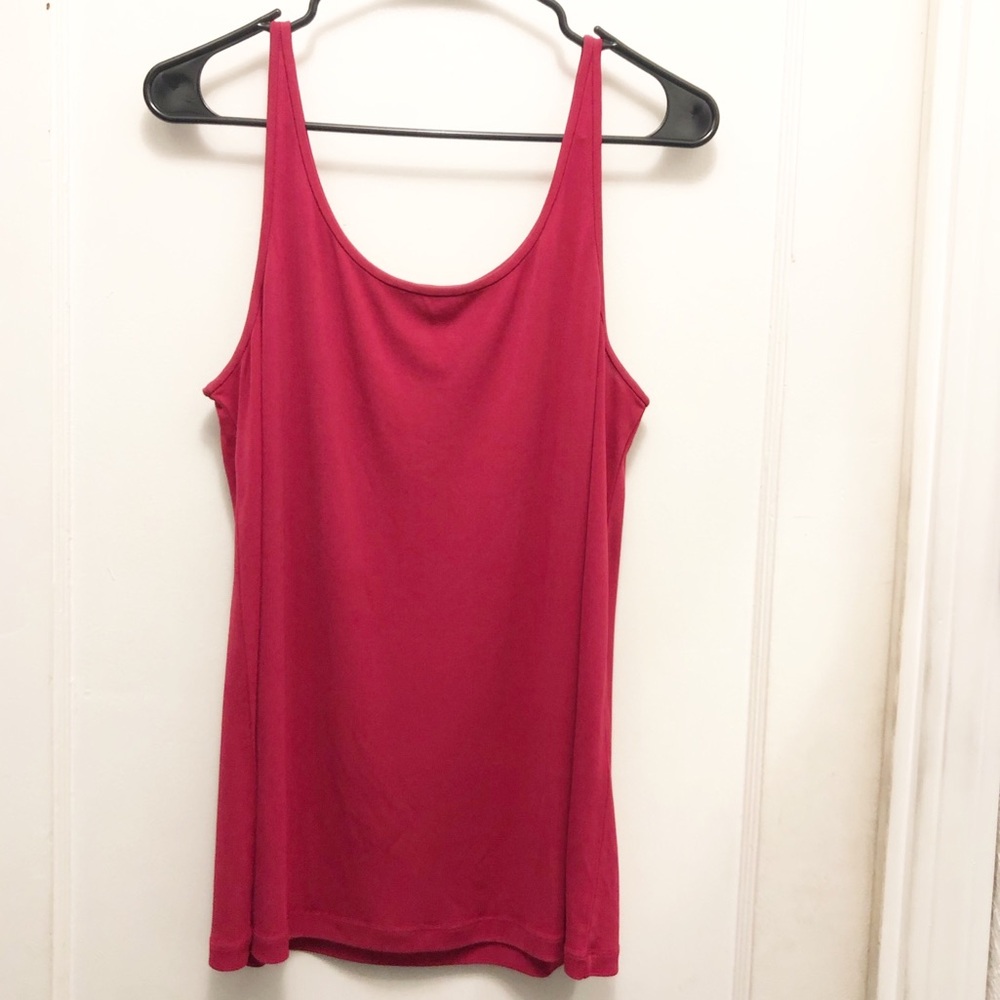 Eileen Fisher Womens Silk 100% Tank Top Color: Cranberry Size Large